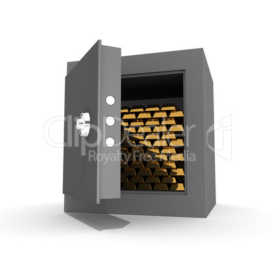 Ingots of gold in the safe