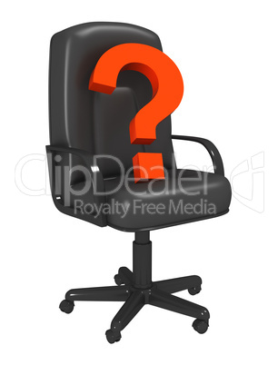 Mark of a question in an armchair