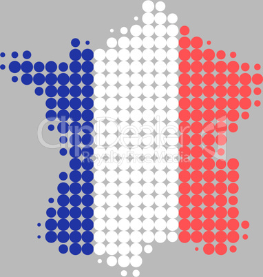 Karte und Fahne von Frankreich