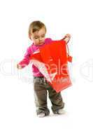 Kleinkind mit Einkaufstüte