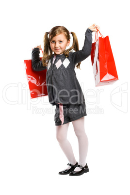 Mädchen mit Einkaufstüte