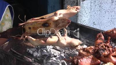 Roasting guinea pigs in the Ecuadorian highlands