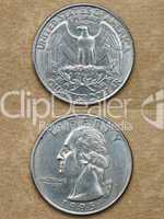 From series: coins of world. America. QUARTER DOLLAR.
