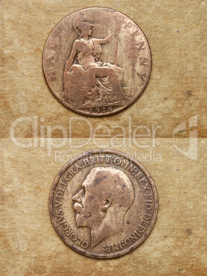From series: coins of world. England. HALF PENNY.