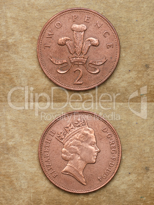 From series: coins of world. England. TWO PENCE.
