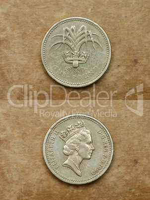 From series: coins of world. England. ONE POUND.