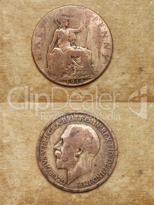 From series: coins of world. England. HALF PENNY.