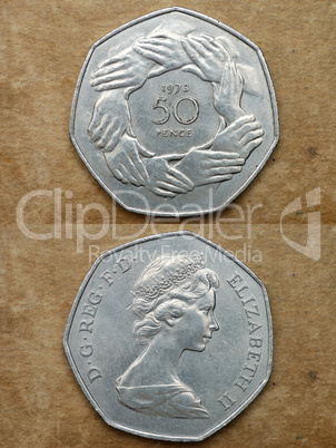 From series: coins of world. England. 50 PENCE.