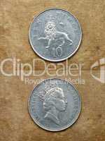 From series: coins of world. England. TEN PENCE.