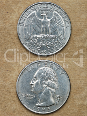 From series: coins of world. America. QUARTER DOLLAR.