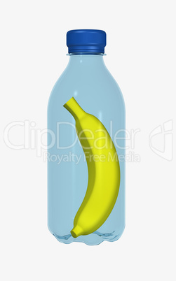 Banana in bottle