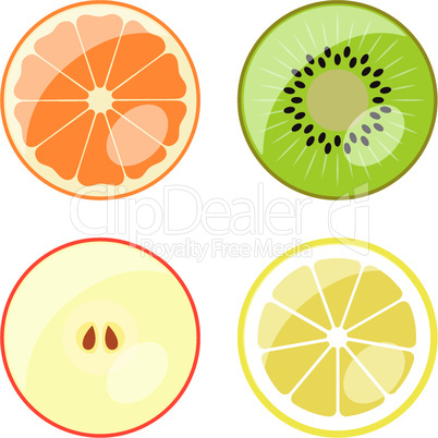 Fruit - vector web icons (buttons)