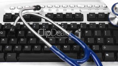 Tastatur, Stetothskop, Krankenakte