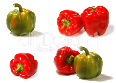 Allsorts from isolated fresh pepper