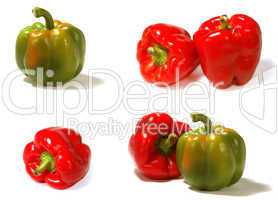 Allsorts from isolated fresh pepper