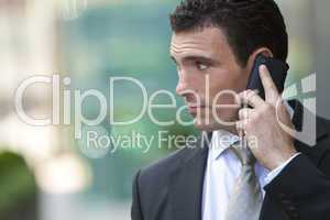 Businessman Talking on His Cell Phone