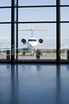 Private Corporate Jet at An AIrport Terminal