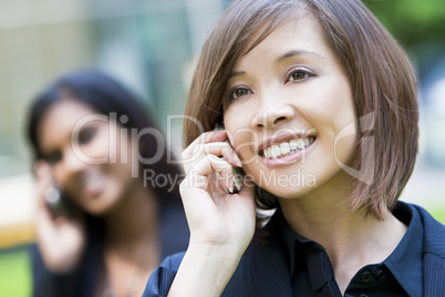 Beautiful Chinese Woman On Her Cell Phone