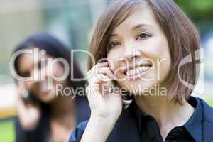 Beautiful Chinese Woman On Her Cell Phone