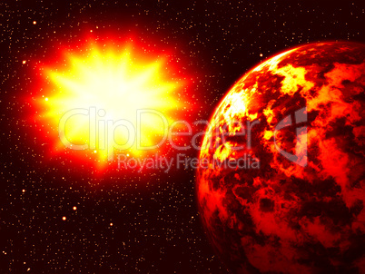 Explosion of the big star