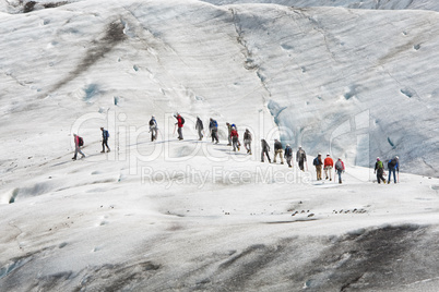 A Group Of Climbers on The Vatnajokull Glacier Iceland