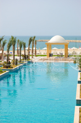 Swimming pool and beach area, UAE