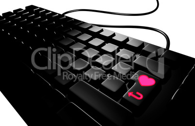 black keyboard heart