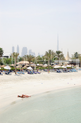 Beach of resort's hotel, Dubai, UAE