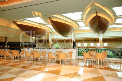 Reception lobby area in luxurious hotel, Dubai, UAE