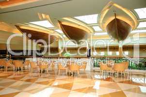 Reception lobby area in luxurious hotel, Dubai, UAE