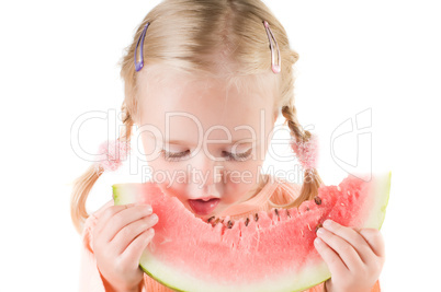 Girl eating watermelon