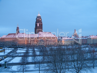 kreuzkirche, rathausturm, frauenkirche dresden