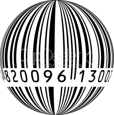 Barcode Vector in the form of the globe