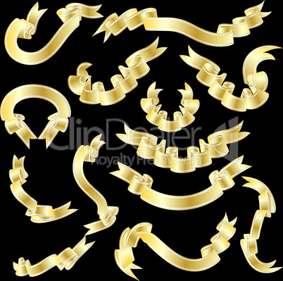 gold ribbons set