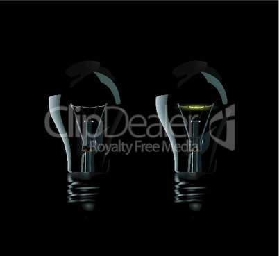 Beautiful photorealistic vector lamps on black background