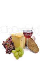 Käse, Trauben und Wein
