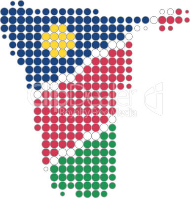 Karte und Fahne von Namibia