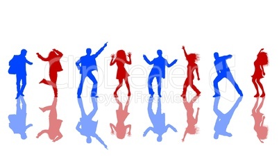 illustration - bunte tanzende personen