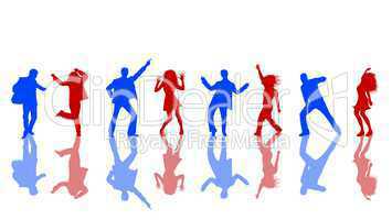 illustration - bunte tanzende personen