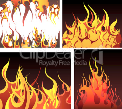 fire backgrounds set