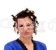 woman in curlers