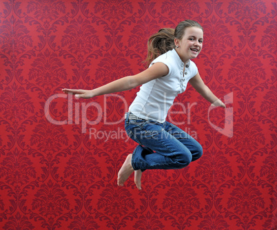 springendes Mädchen