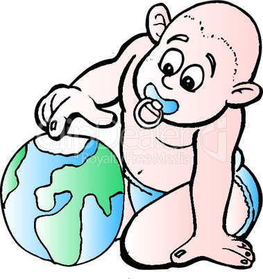 Baby mit Globus