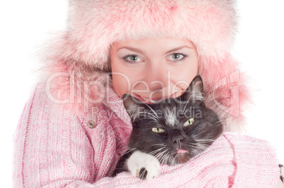 Woman with cat