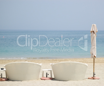 Beach of luxury hotel, Dubai, United Arab Emirates