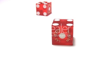 Craps - two red dice on white background