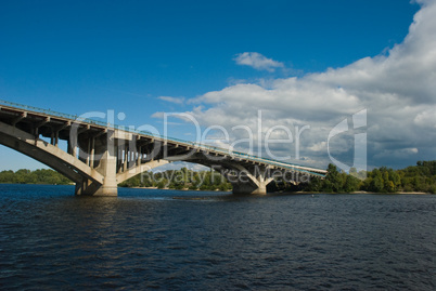 Kyiv, Ukraine. Bridge via Dnipro river