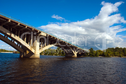 Kyiv, Ukraine. Bridge via Dnipro river