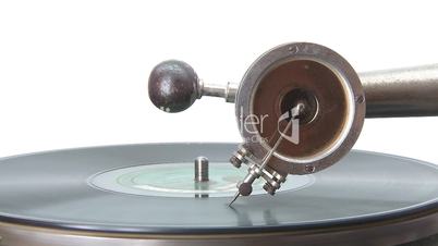 Antique Gramophone playing a disc