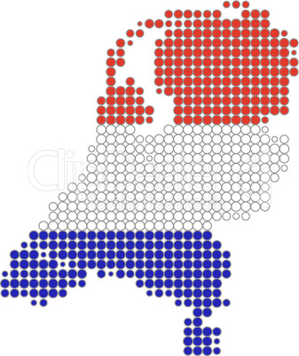 Karte und Fahne der Niederlande